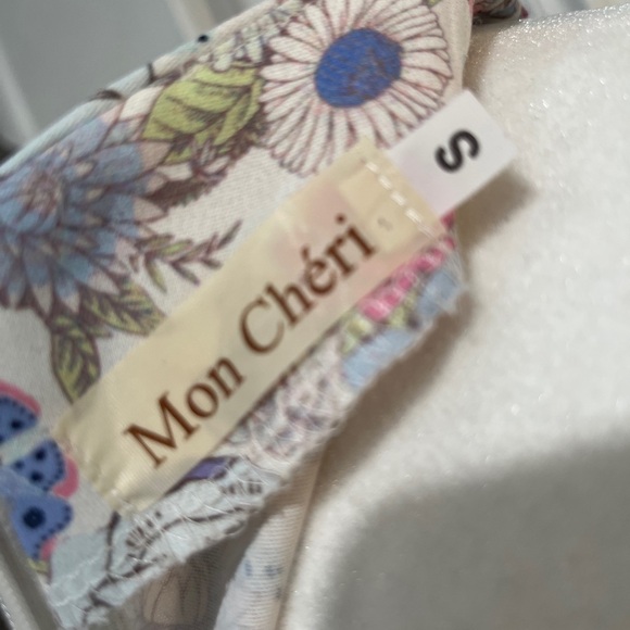Mon Cheri Floral Ruffle Mini Dress Size Small - Picture 8 of 11